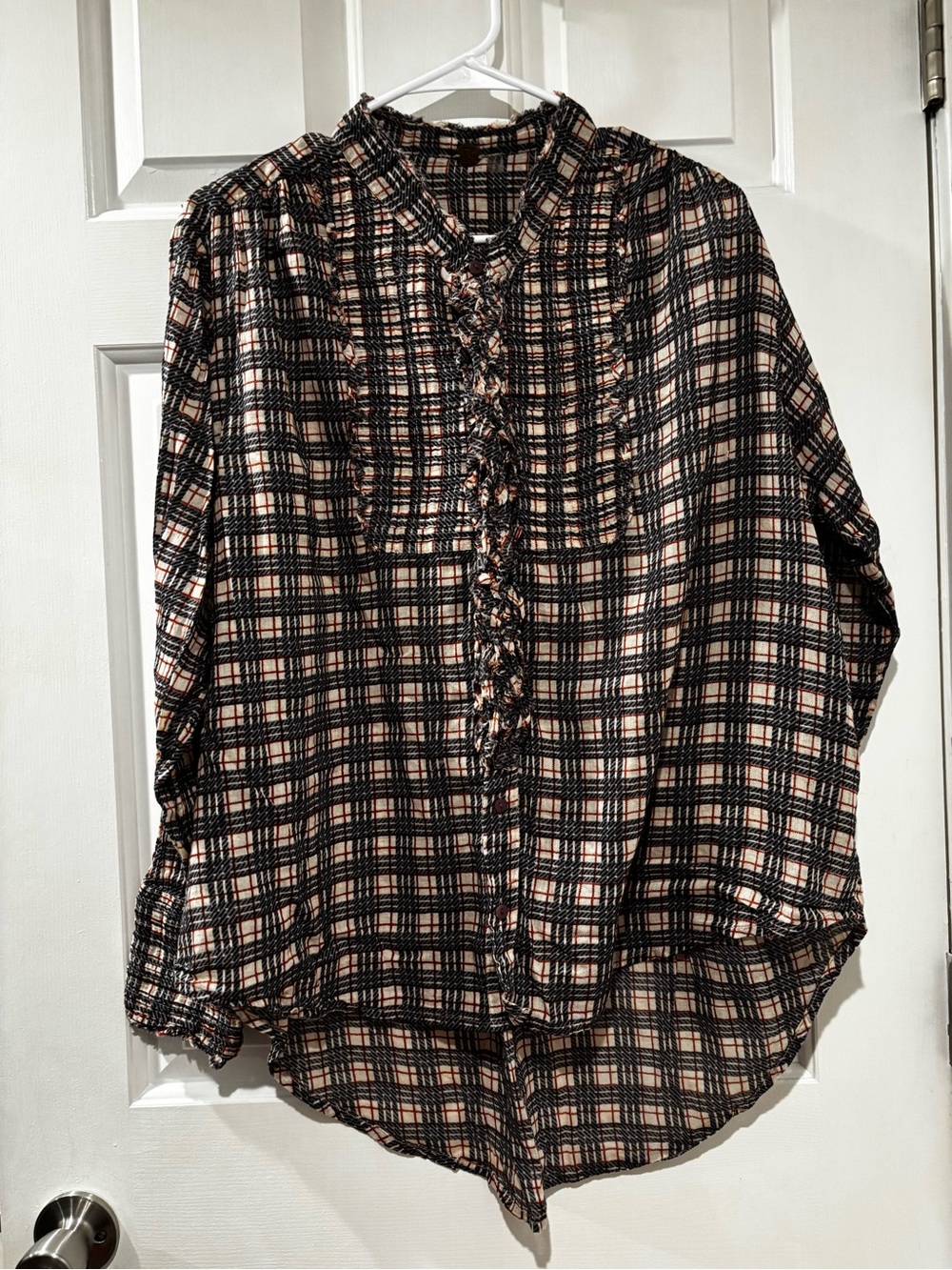 Free People Plaid Miles Tuxedo Shirt